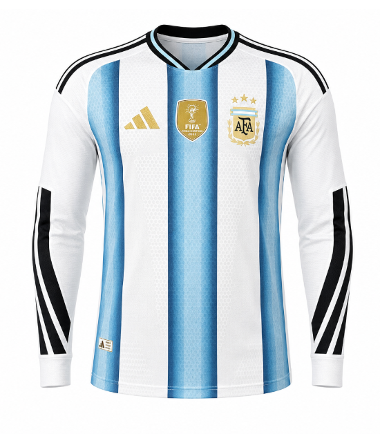 2026 World Cup Player version long sleeved Argentina home jersey Mens Size