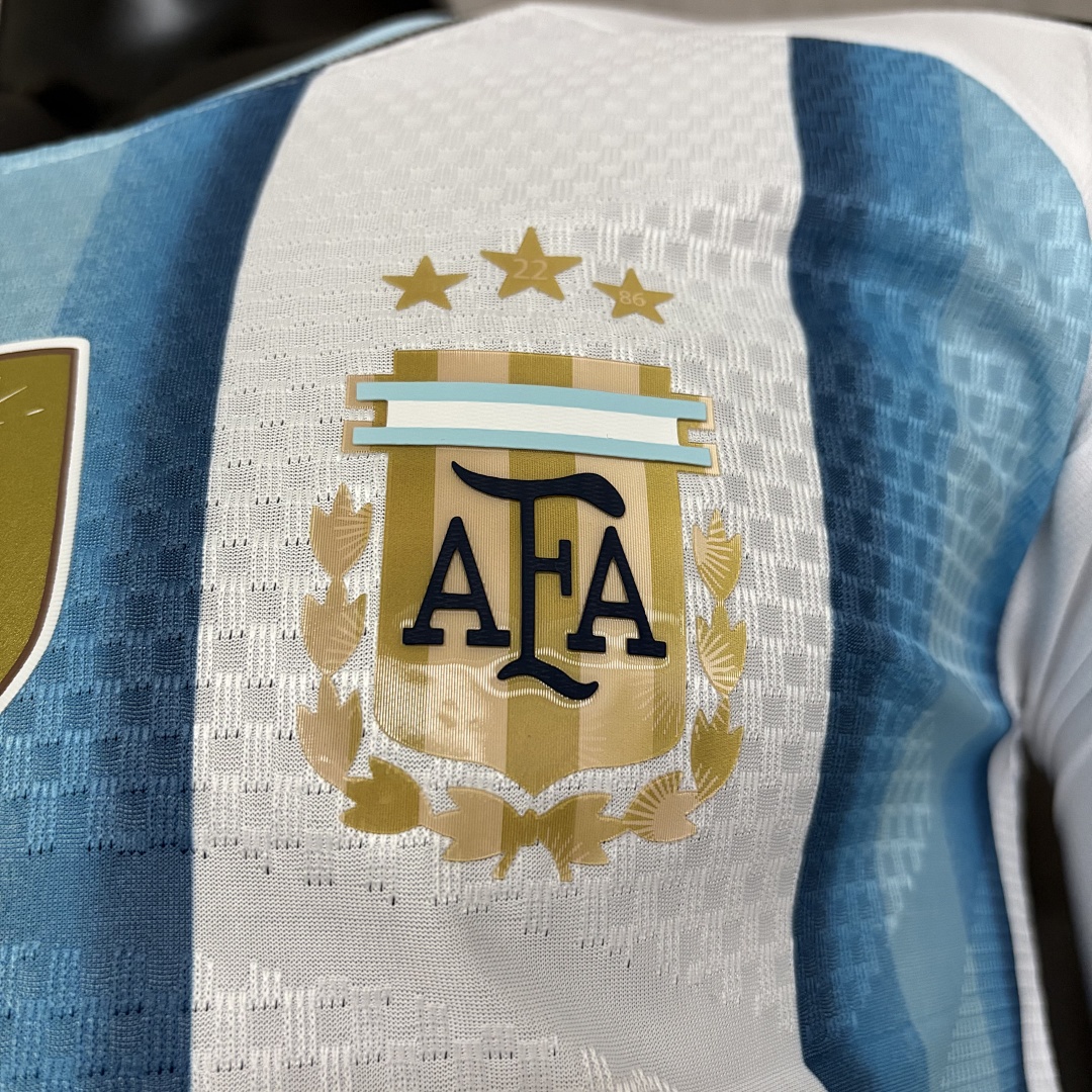2026 World Cup Player version long sleeved Argentina home jersey Mens Size