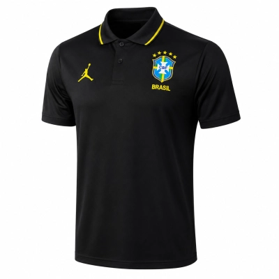 2026 World Cup Polo Brazil Black Jerseys  Mens Size 01