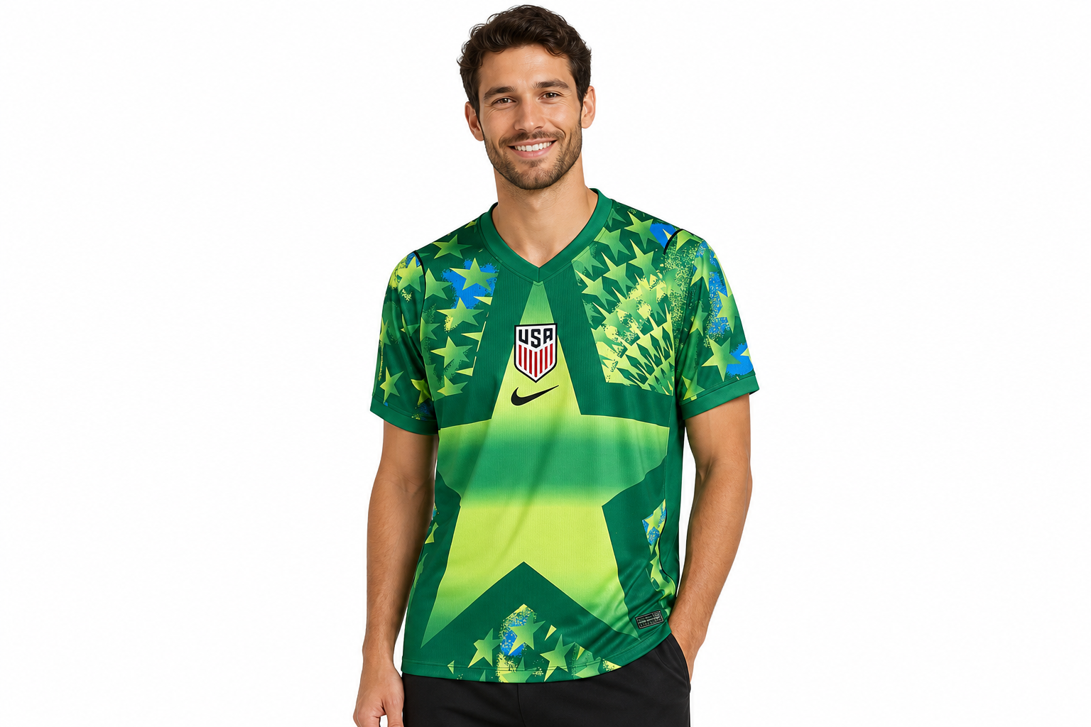 Camiseta verde de visitante de la selección nacional de EE. UU. para el Mundial de 2026, Nike, para hombre, talla