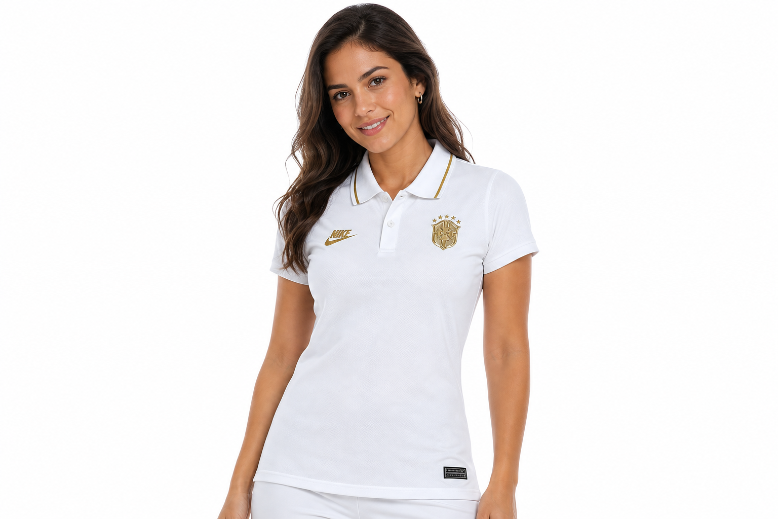 2026 World Cup Women's Polo Brazilian White  Women's Size 