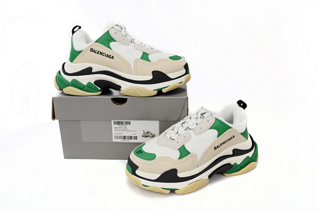  Balenciaga Black And White Green W09O1 9090