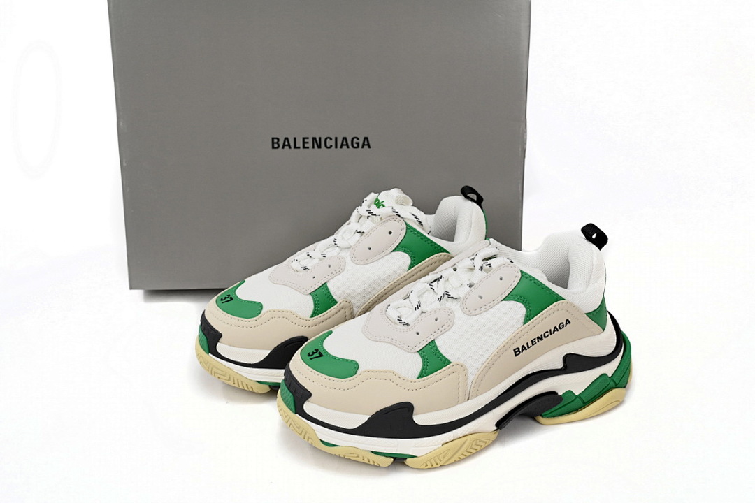  Balenciaga Black And White Green W09O1 9090