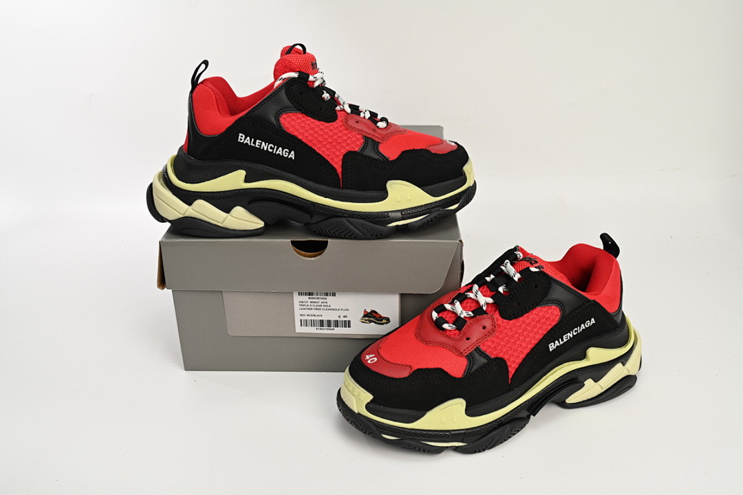  Balenciaga Triple S Noir Rouge Gris W06E1 1006 