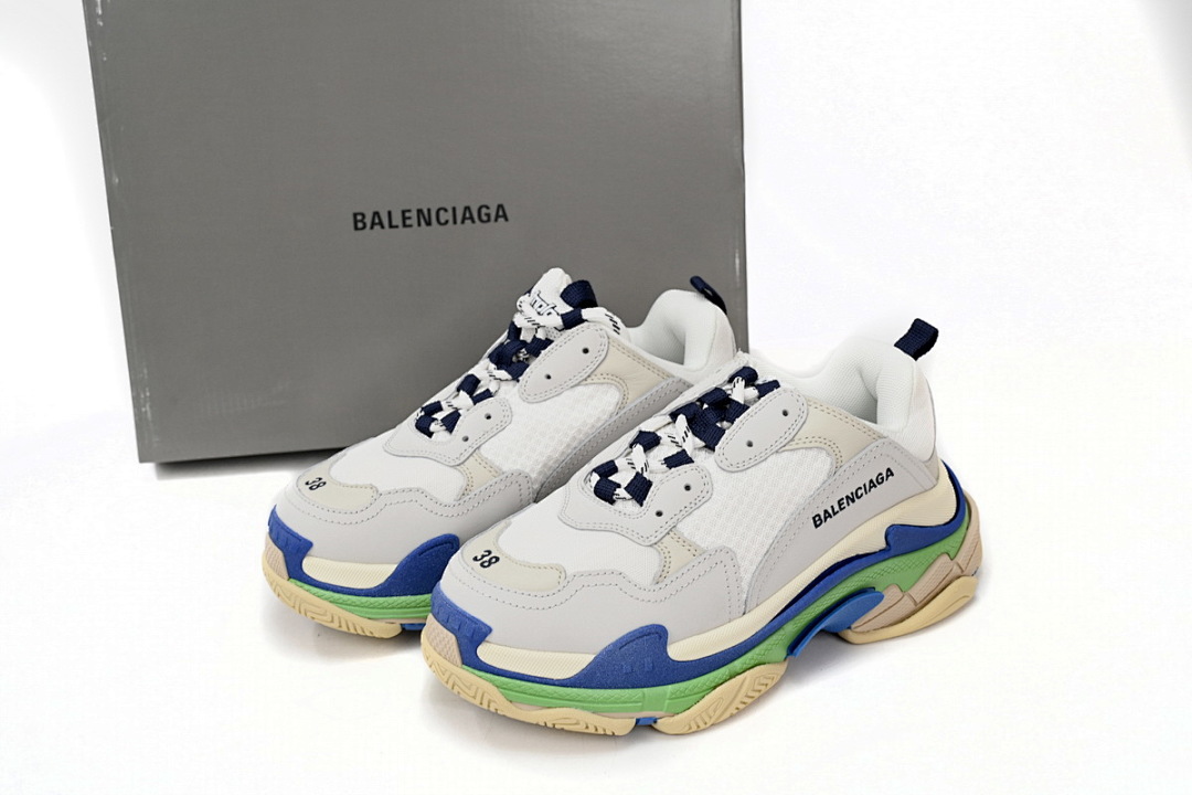  Balenciaga Triple White Blue Green W09E1 1900 