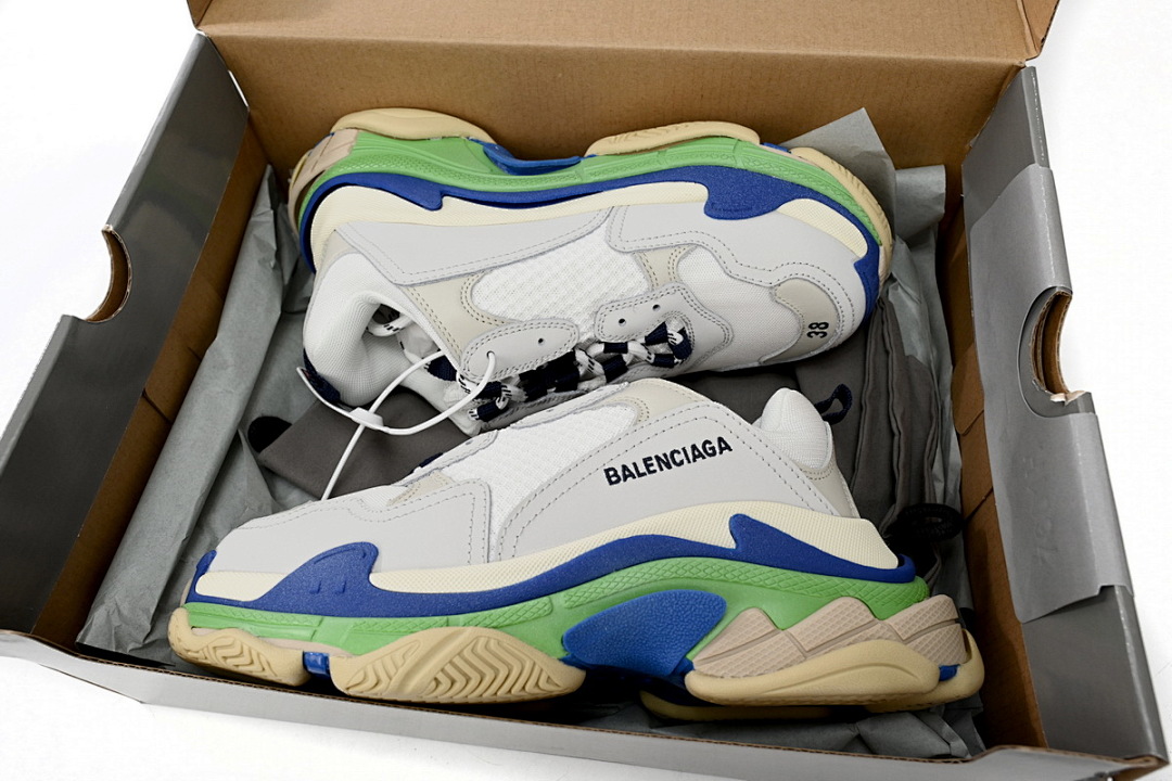  Balenciaga Triple White Blue Green W09E1 1900 