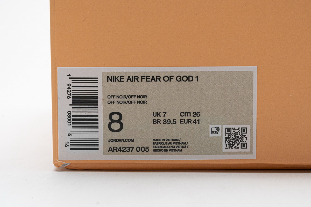  Nike Air Fear of God 1 Triple Black AR4237-005