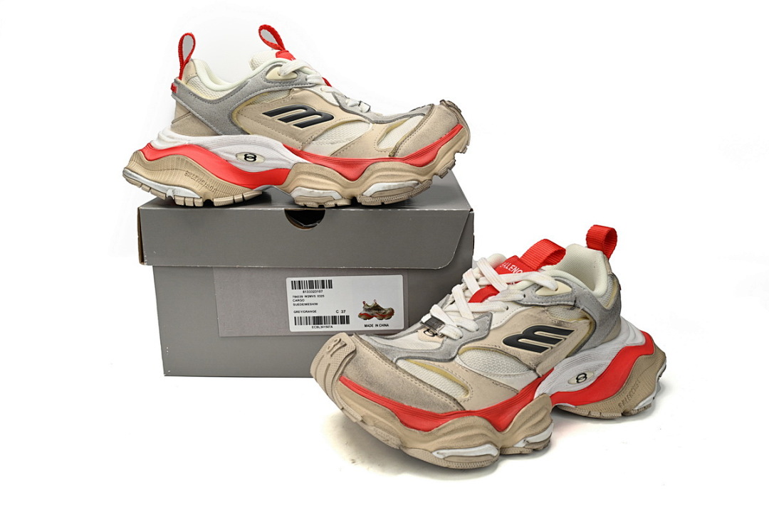 Baskets Cargo Balenciaga Beige, Gris, Rouge, Blanc W2MV5-0325 