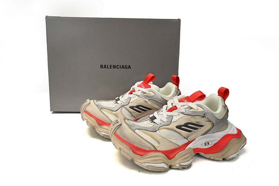 Baskets Cargo Balenciaga Beige, Gris, Rouge, Blanc W2MV5-0325 
