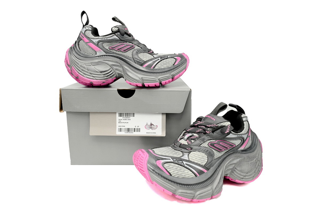 Tênis Cargo da Balenciaga Cinza, Rosa e Preto W2MV2 9050 