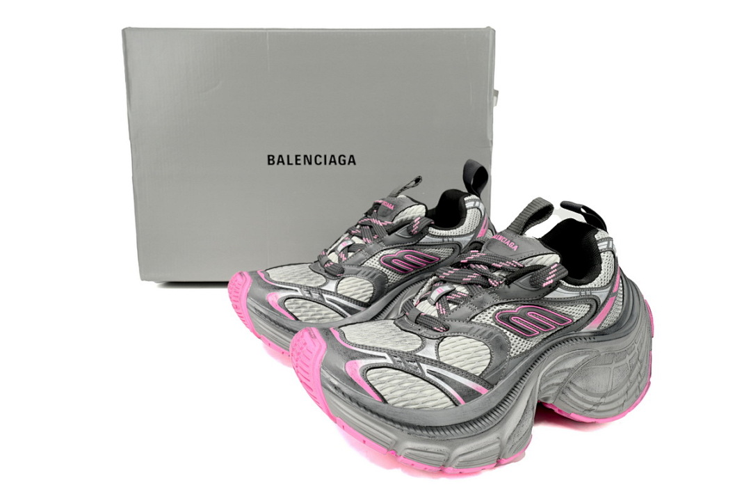 Tênis Cargo da Balenciaga Cinza, Rosa e Preto W2MV2 9050 