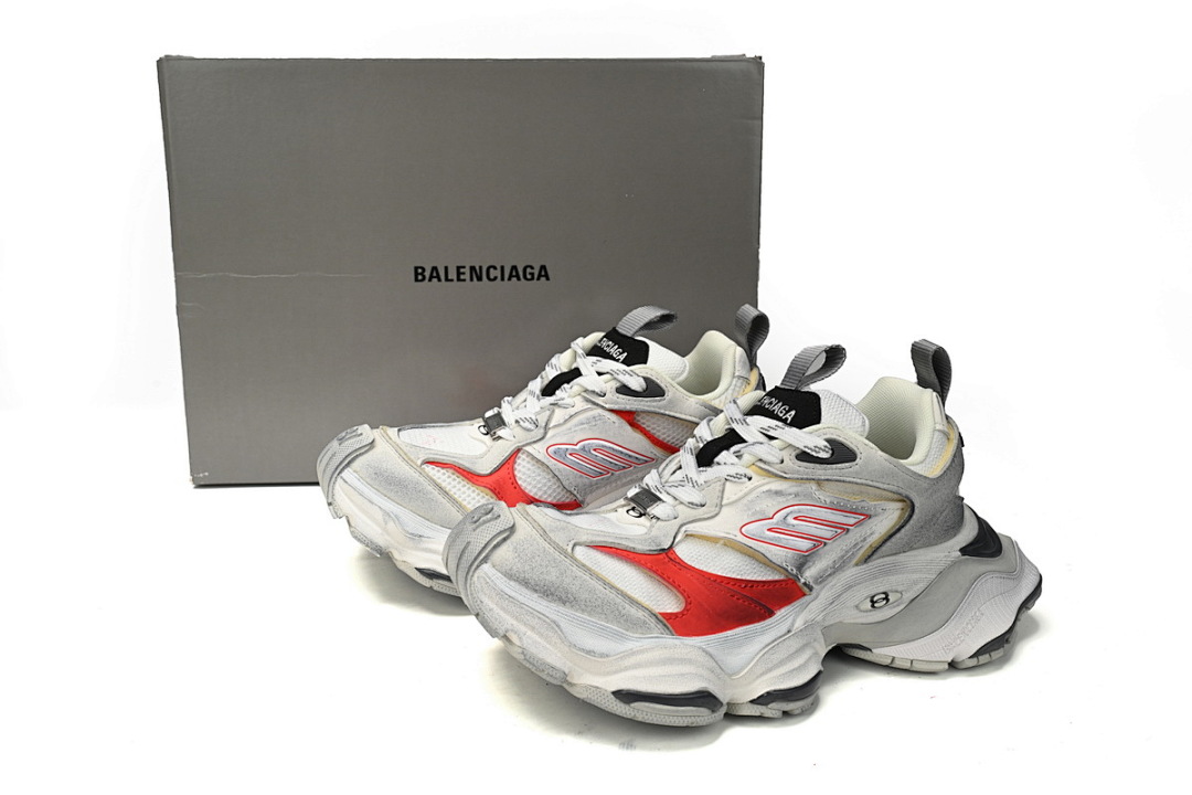 Baskets Cargo Balenciaga Gris argenté, rouge et blanc W1MV3-0521