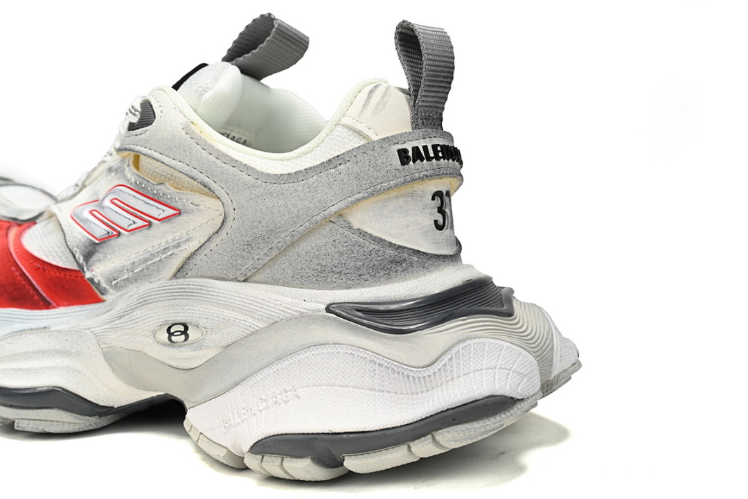 Baskets Cargo Balenciaga Gris argenté, rouge et blanc W1MV3-0521