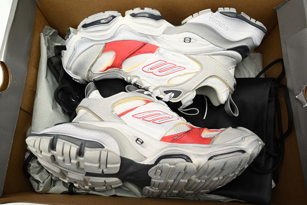 Baskets Cargo Balenciaga Gris argenté, rouge et blanc W1MV3-0521