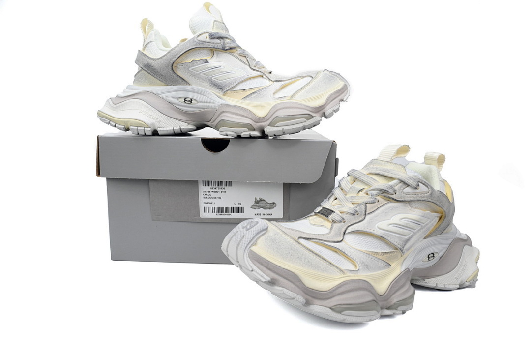 Baskets Cargo Balenciaga blanches, grises et beiges W2MV9-9191
