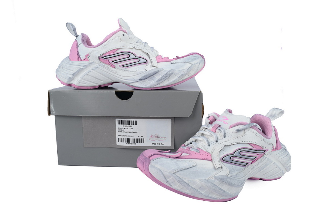 Tênis Balenciaga Monday Branco, Rosa, Cinza, Prata WDTSC 5191