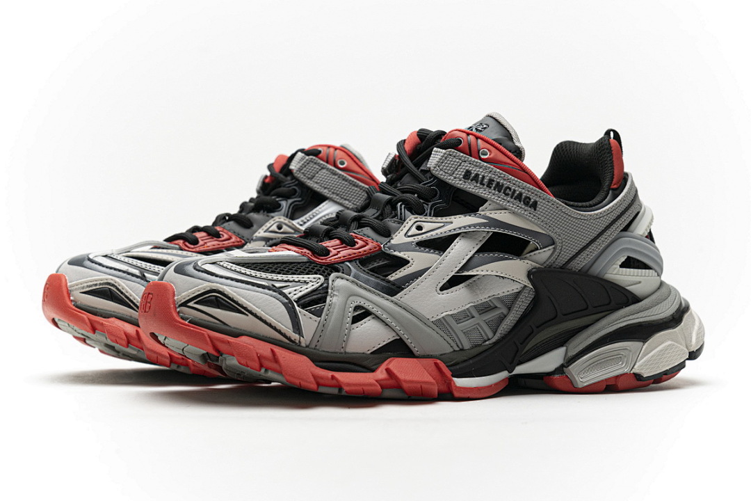 Baskets Balenciaga Track 2 grises et rouges W2GN3 1003