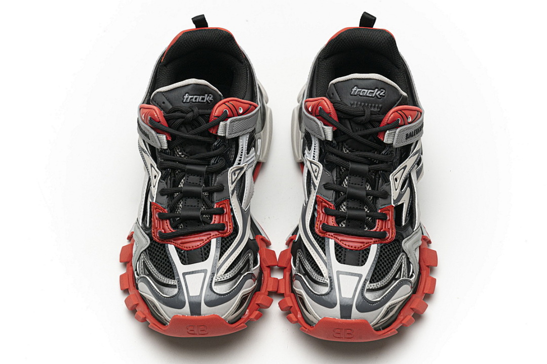 Baskets Balenciaga Track 2 grises et rouges W2GN3 1003