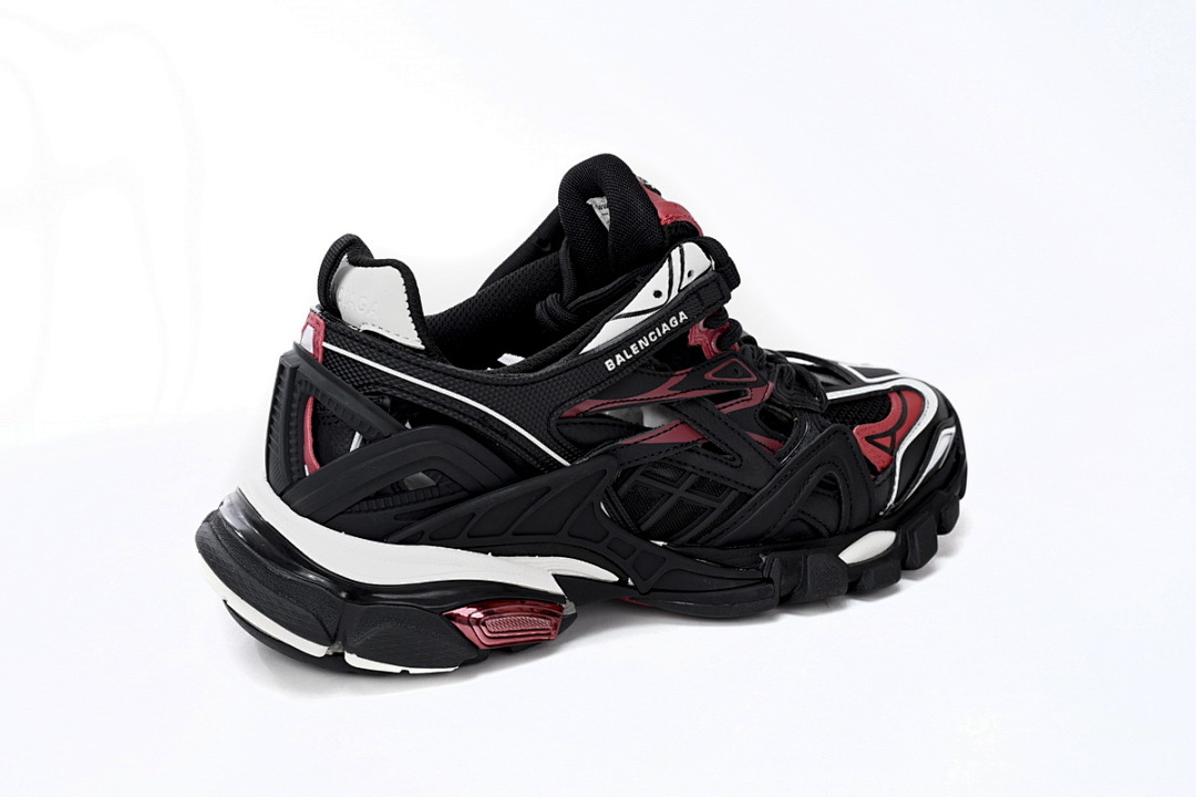 Baskets Balenciaga Track 2, noir, blanc et rouge, modèle militaire, W2GN3 6000