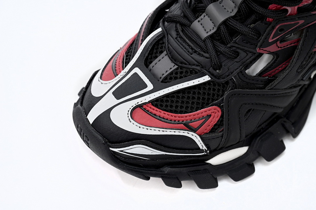 Baskets Balenciaga Track 2, noir, blanc et rouge, modèle militaire, W2GN3 6000