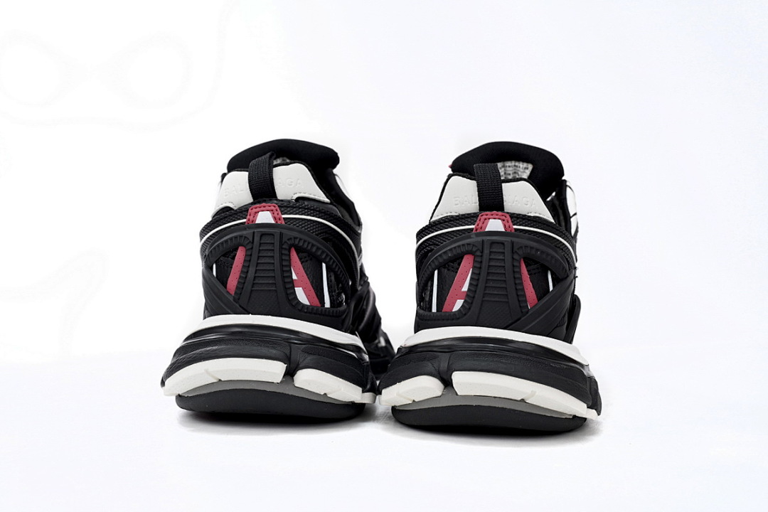 Baskets Balenciaga Track 2, noir, blanc et rouge, modèle militaire, W2GN3 6000