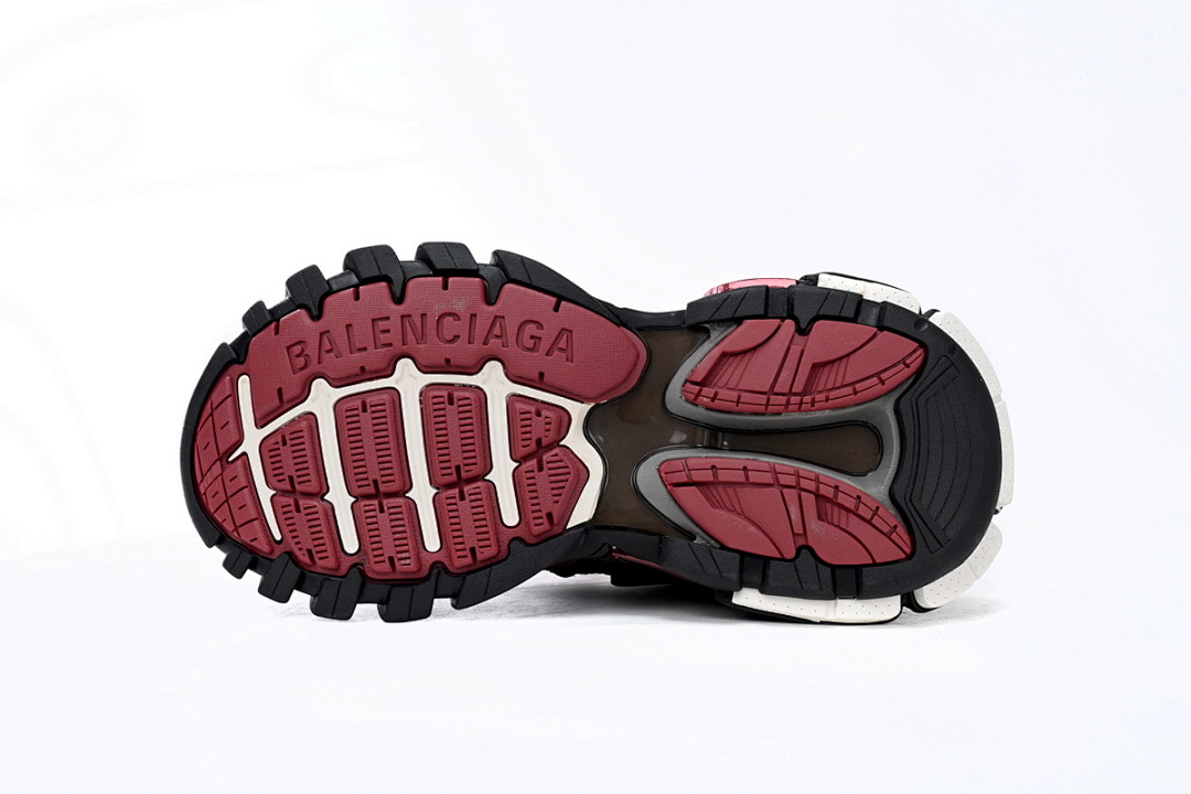 Baskets Balenciaga Track 2, noir, blanc et rouge, modèle militaire, W2GN3 6000