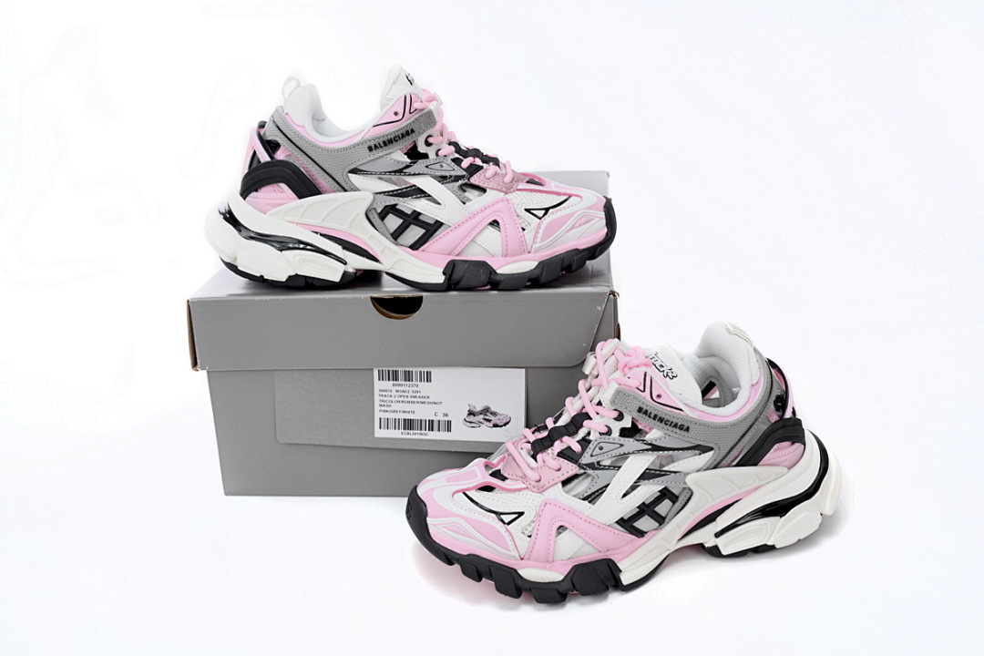 Baskets Balenciaga Track 2 rose et blanc W3AE2 5291