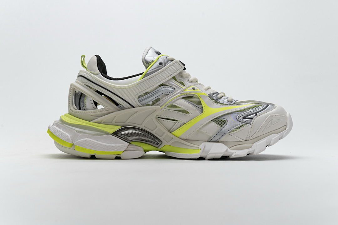 Baskets Balenciaga Track 2, blanc et jaune fluo, W2ON3 9073