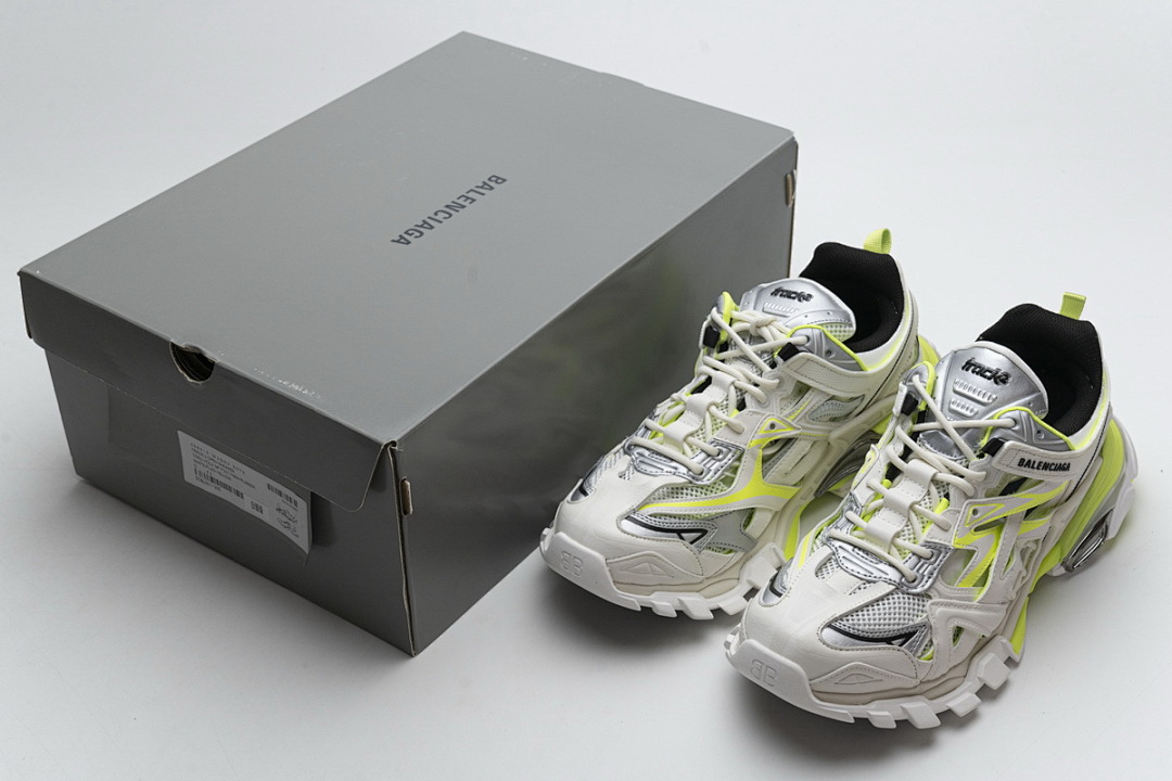 Baskets Balenciaga Track 2, blanc et jaune fluo, W2ON3 9073
