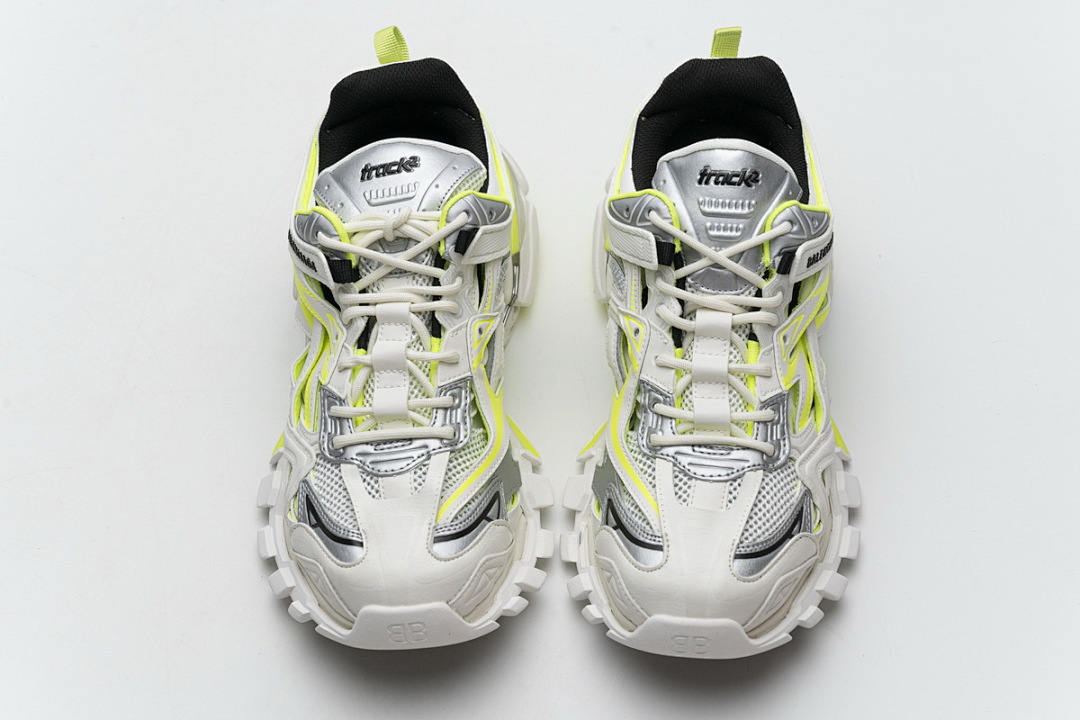 Baskets Balenciaga Track 2, blanc et jaune fluo, W2ON3 9073