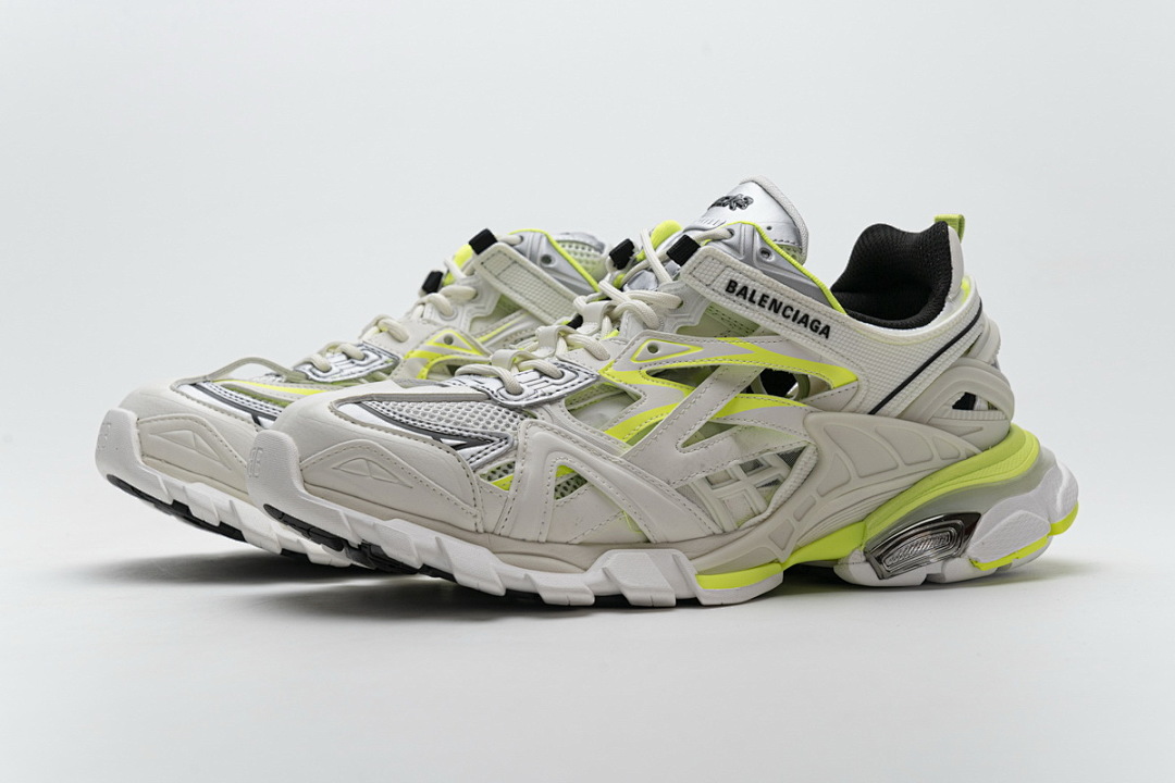 Baskets Balenciaga Track 2, blanc et jaune fluo, W2ON3 9073