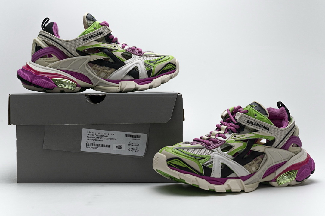 Balenciaga Track 2 Sneaker White Green Pink W2GN3 9199