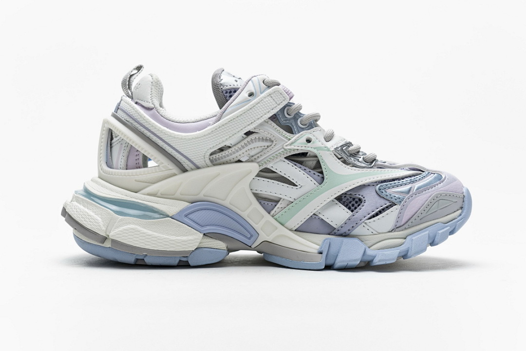 Baskets Balenciaga Track 2 blanches et bleu clair W2GN3 9045