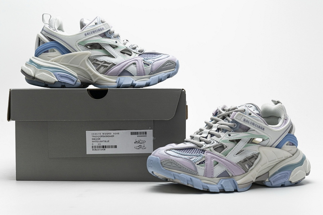Baskets Balenciaga Track 2 blanches et bleu clair W2GN3 9045
