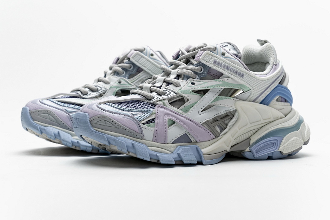 Baskets Balenciaga Track 2 blanches et bleu clair W2GN3 9045