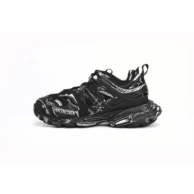 Balenciaga Track Graffiti Preto Branco W3SR2 2315 01