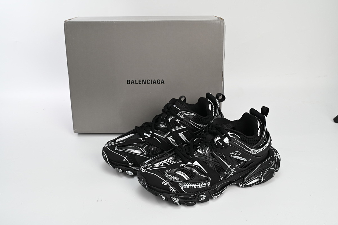 Balenciaga Track Graffiti Preto Branco W3SR2 2315