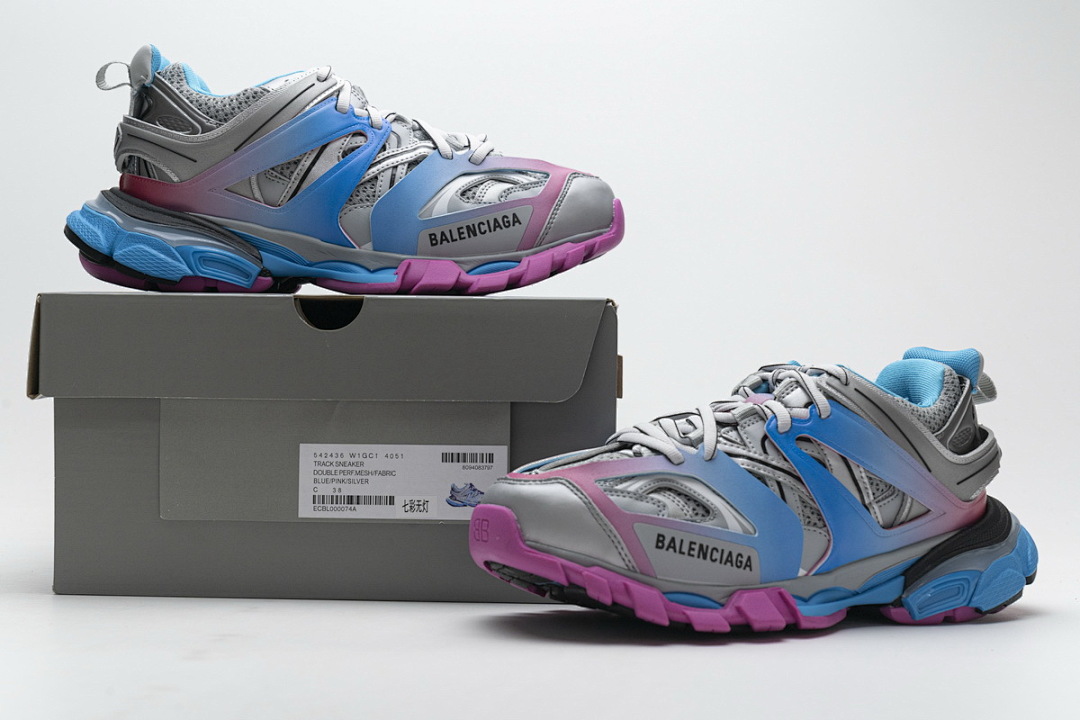 Balenciaga Track Sneaker Blue Pink Silver Grey W1GC1 4051