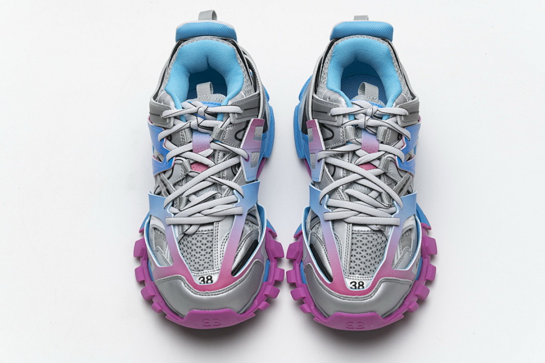 Balenciaga Track Sneaker Blue Pink Silver Grey W1GC1 4051