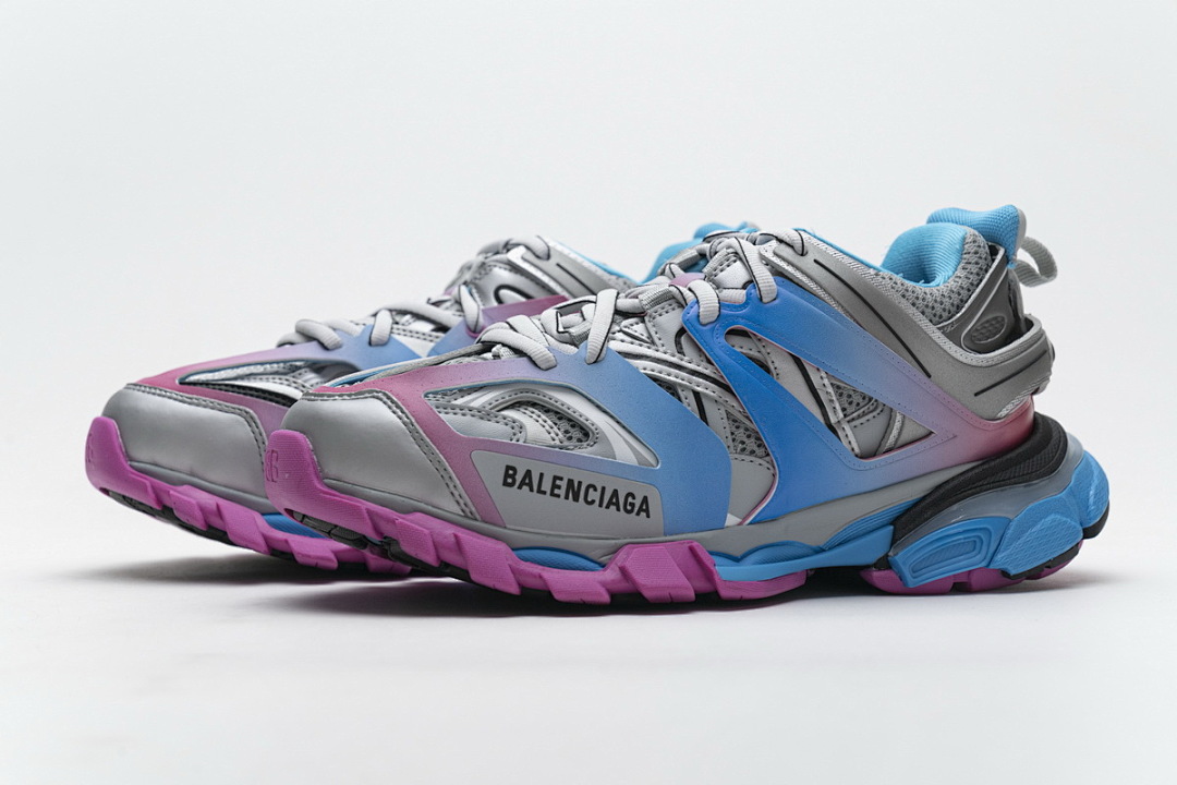 Balenciaga Track Sneaker Blue Pink Silver Grey W1GC1 4051