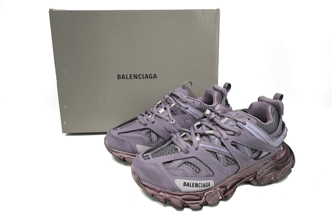 Tênis Balenciaga Track, roxo lavanda, com efeito desgastado, W1AC5 0620