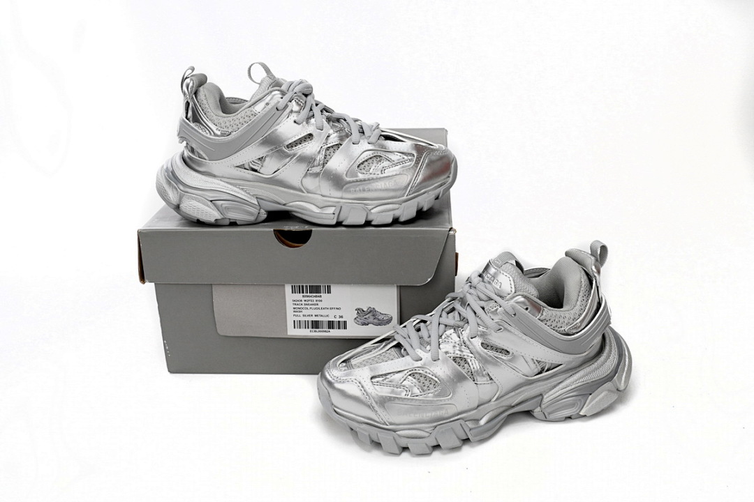 Balenciaga Track Sneaker Metallic Silver Grey W2FS3 8100