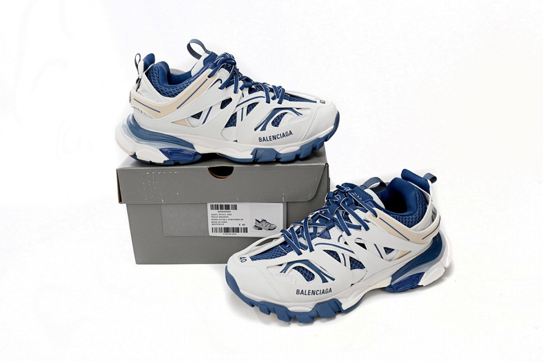 Tênis Balenciaga Track Branco e Azul W1GC4 9050