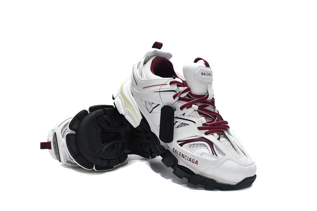 Tênis Balenciaga Track Branco e Borgonha W1JH 1915