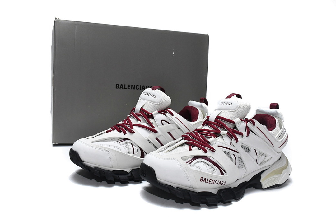 Tênis Balenciaga Track Branco e Borgonha W1JH 1915