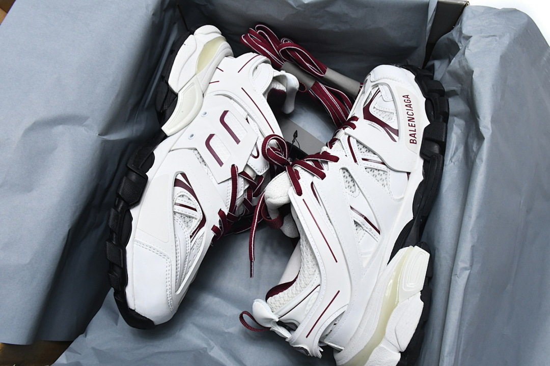 Tênis Balenciaga Track Branco e Borgonha W1JH 1915