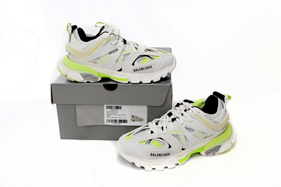 Tênis Balenciaga Track Branco e Amarelo Fluorescente W3NU2 7660