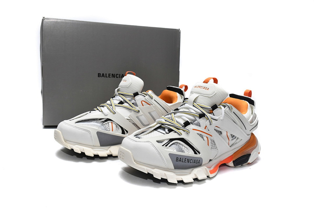 Tênis Balenciaga Track Branco, Cinza e Laranja W1GB1 9059