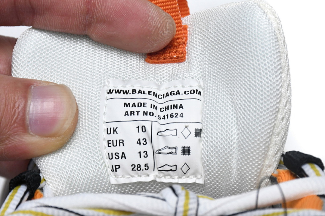 Tênis Balenciaga Track Branco, Cinza e Laranja W1GB1 9059
