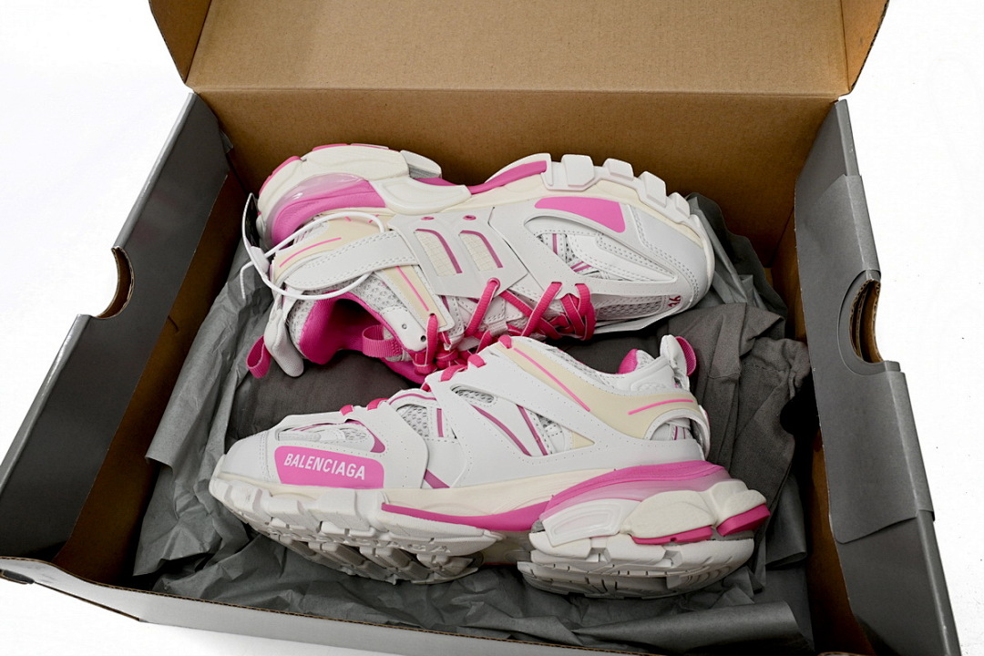 Tênis Balenciaga Track Branco, Cinza e Rosa W1GB1 2258